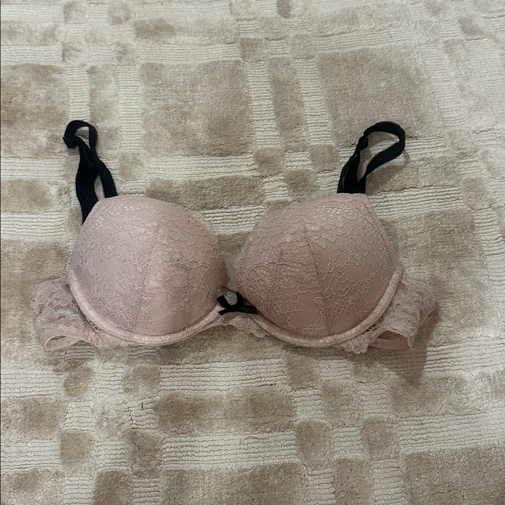 Vintage pink and black Victoria secret bra